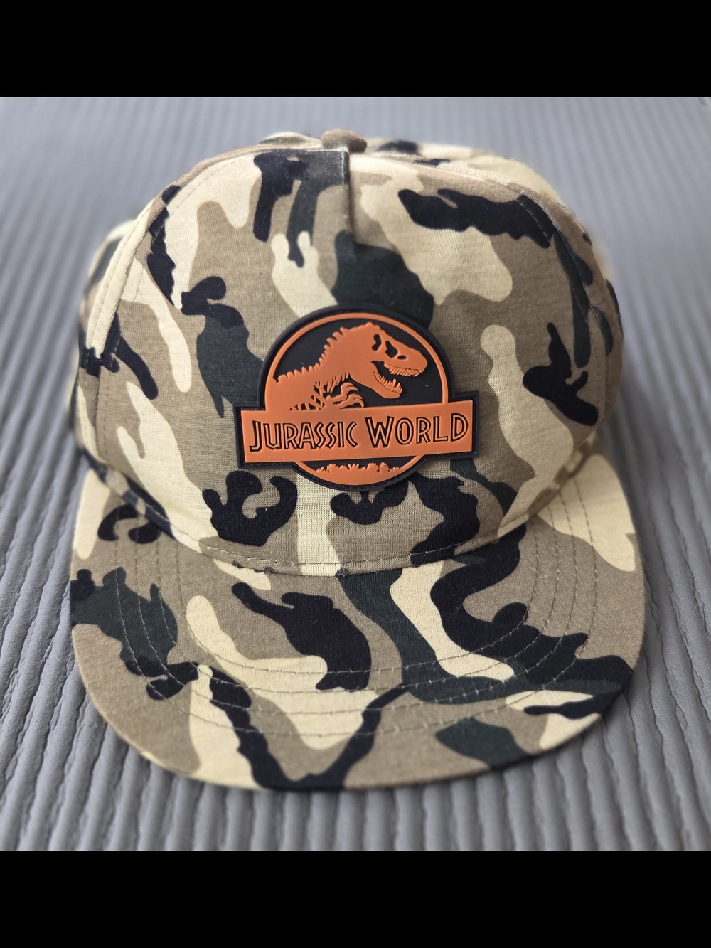 Jurassic World Camo Snapback Hat - Tan & Black One Size